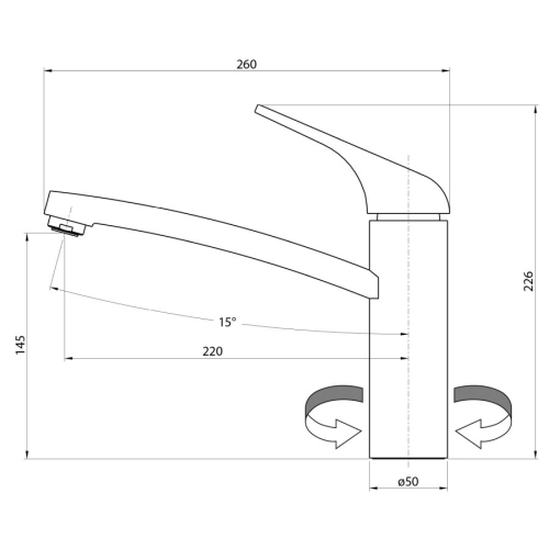 Sapho MJ125B Lison bateria zlewozmywakowa czarny mat