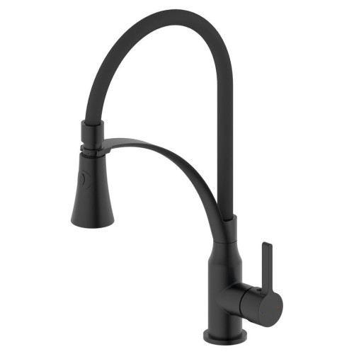 Sapho HT430B Hebe bateria zlewozmywakowa stojąca z prysznicem czarny mat