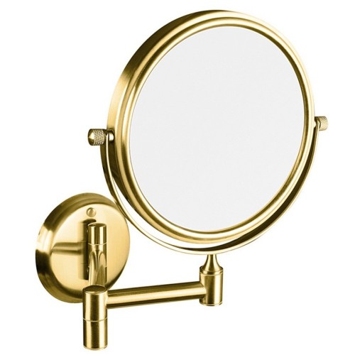 Sapho XP012G Wiszące lusterko kosmetyczne średnica 140mm dwustronne złoto