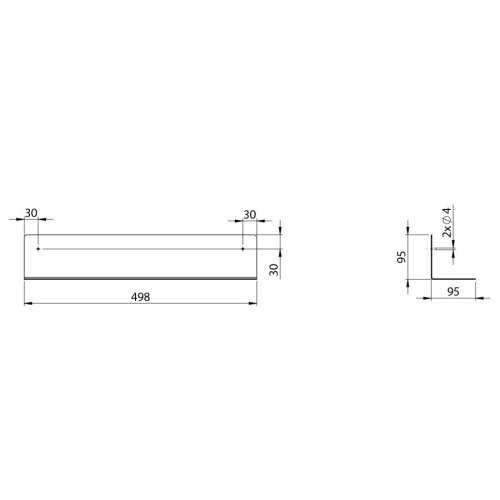 Aqualine 33217 Półka 498x95x95mm czarny mat