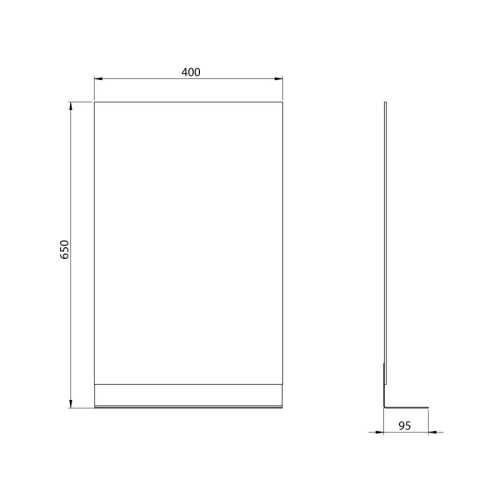 Aqualine 22491S Lustro z półką 40x65cm CU free czarny mat