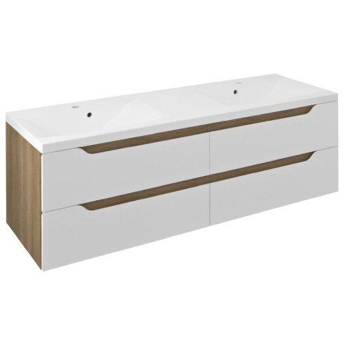 Sapho WA150-3025 WAVE szafka umywalkowa 1497x50x478cm biała/dąb cuneo