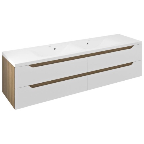 Sapho WA180-3025 WAVE szafka umywalkowa 1797x50x478cm biała/dąb cuneo