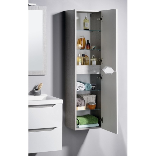 Sapho WA245-3025 WAVE szafka wysoka 35x140x30cm bała/dąb cuneo