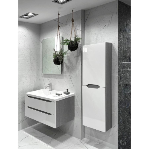 Sapho WA250-3025 WAVE szafka wysoka 40x140x20cm biała/dąb cuneo