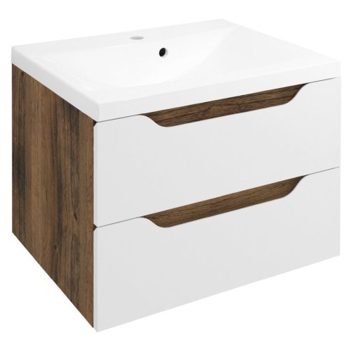 Sapho WA060-3019 WAVE szafka umywalkowa 60x65x478cm biała/dąb collingwood