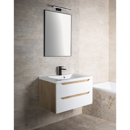 Sapho WA080-3019 WAVE szafka umywalkowa 797x45x478cm biała/dąb collingwood