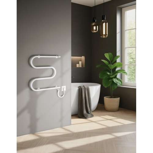 Aqualine SU155 VIPE elektryczna suszarka na ręczniki 500x500mm 59W biały
