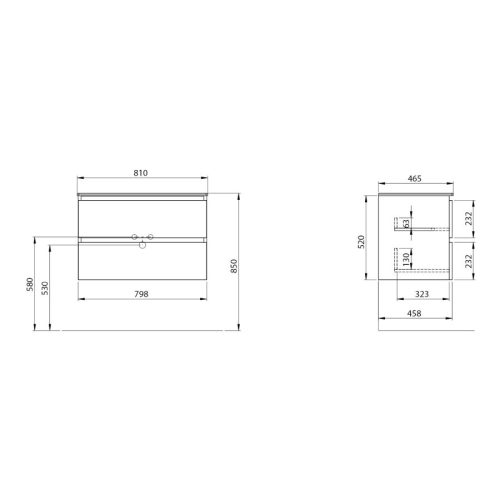Sapho EZ801-3030 EZARA szafka pod umywalkę 798x52x46cm biały połysk