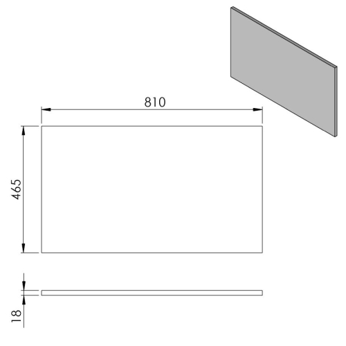 Sapho CR081-2525 Blat DTDL 81x18x465cm dąb cuneo