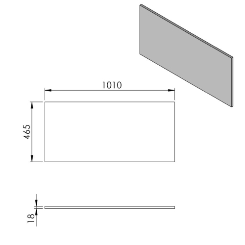 Sapho CR101-2525 Blat DTDL 101x18x465cm dąb cuneo