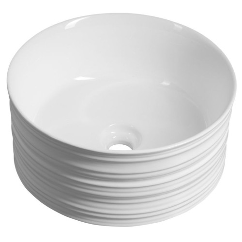 Sapho AR459 ALETTE ceramiczna umywalka nablatowa wysoka średnica 41cm biały