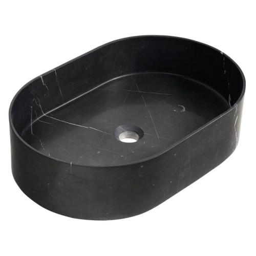 Sapho 2401-51 Blok kamienna umywalka nablatowa 55x37cm czarny Marquin mat