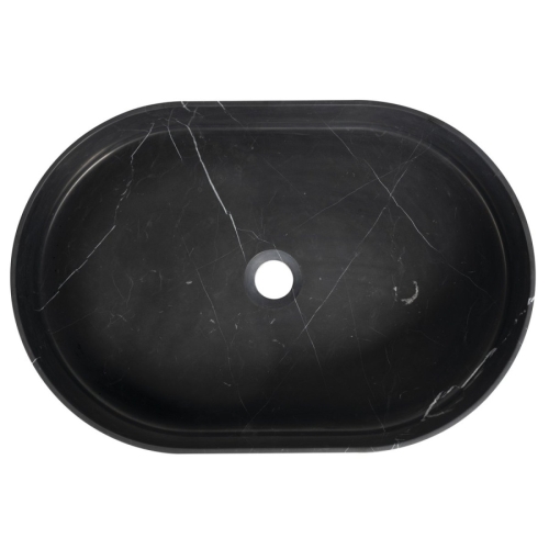 Sapho 2401-51 Blok kamienna umywalka nablatowa 55x37cm czarny Marquin mat