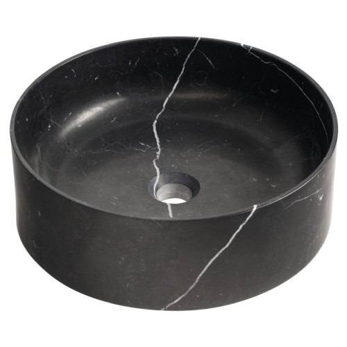 Sapho 2401-52 Blok kamienna umywalka nablatowa średnica 40cm czarny mat Marquin