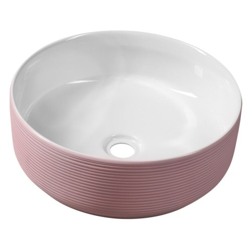 Sapho AR041 ARDEA ceramiczna umywalka nablatowa średnica 41cm różowa