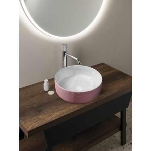 Sapho AR041 ARDEA ceramiczna umywalka nablatowa średnica 41cm różowa