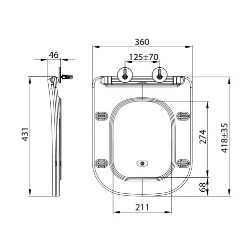 Sapho PCS107 IMALA deska wc SLIM Soft Close Easy Take biały
