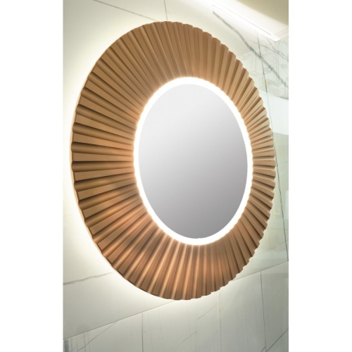 Sapho PD754 PRIDE STRIP okrągłe lustro z oświetleniem LED w ramie średnica 75cm brąz