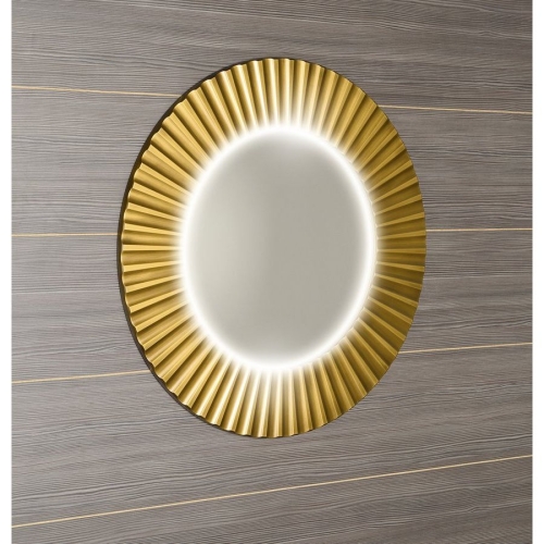Sapho PD750 PRIDE STRIP okrągłe lustro z oświetleniem LED w ramie średnica 75cm złoto