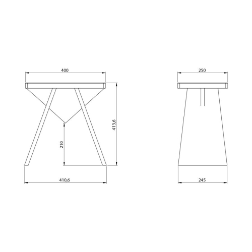 Sapho AS410 ASTYLE taboret 40x41x25cm lite drewno dąb naturalny
