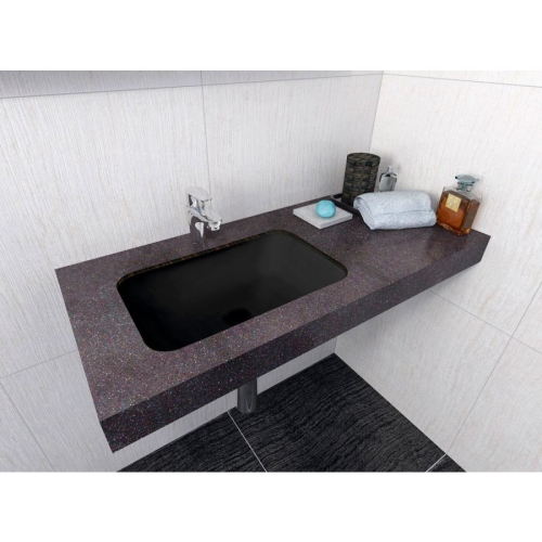 Sapho 50135B JAPURA umywałka wpuszczana kompozitowa 55x36cm czarny mat