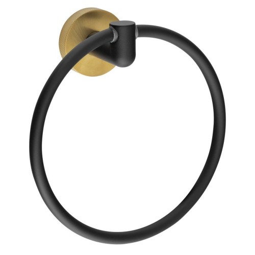 Sapho WS006BG LARISSA uchwyt na ręcznik okrągły czarny/złoto mat