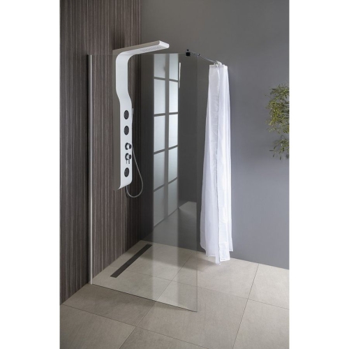 Aqualine WI121 WALK-IN ścianka prysznicowa do montażu do ściany ze wspornikem 1200x1900mm szkło czyste