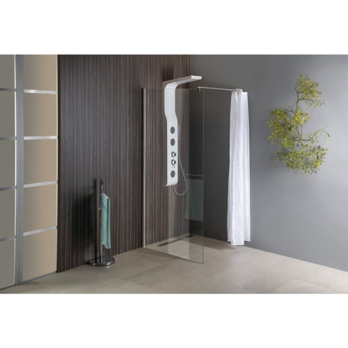 Aqualine WI121 WALK-IN ścianka prysznicowa do montażu do ściany ze wspornikem 1200x1900mm szkło czyste