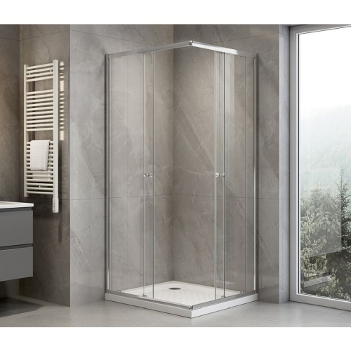 Aqualine HLF809Y AGGA prostokątna kabina prysznicowa 900x800mm szkło czyste