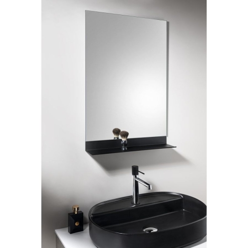 Aqualine 22492S Lustro z półką 50x75cm CU free czarny mat