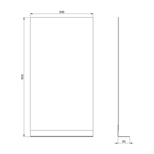 Aqualine 22494S Lustro z półką 50x95cm CU free czarny mat