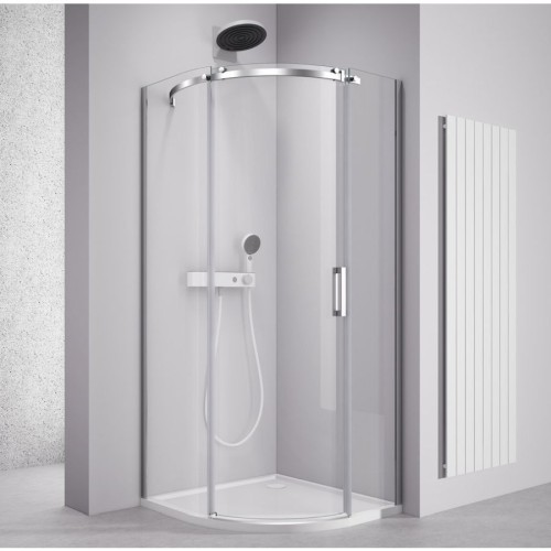 Polysan TL2690L-5005 THRON ROUND kabina prysznicowa półokrągła 900x900mm szkło czyste lewa