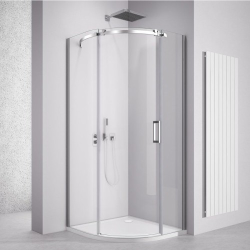 Polysan TL2690L-5002 THRON SQUARE kabina prysznicowa półokrągła 900x900mm szkło czyste lewa