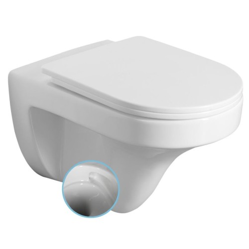 Aqualine PS8512 DENICA wc misa wisząca Vortex Rimless 36x52cm biały