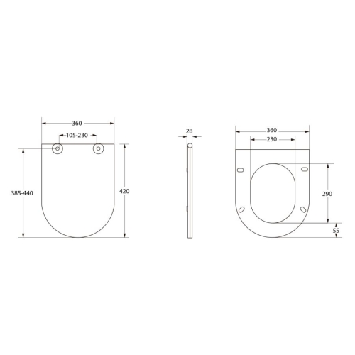 Aqualine ES8516 ISABELLA deska wc Soft Close Easy Take biały