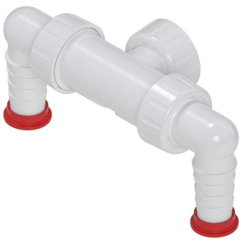 Bruckner 168.131.0 Kolano podwójne do syfonu podtynkowego białe