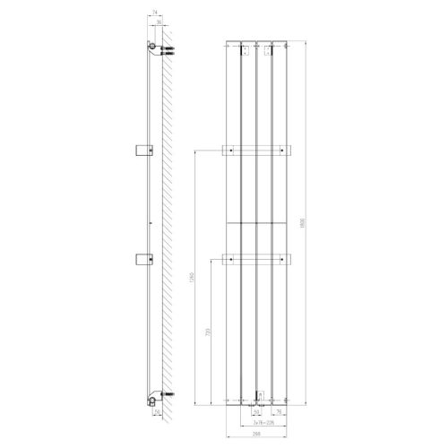 Sapho IR142S COLONNA grzejnik 298x1800mm piaskowiec