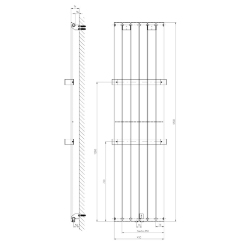 Sapho IR148S COLONNA grzejnik 450x1800mm piaskowiec