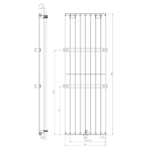 Sapho IR149S COLONNA grzejnik łazienkowy 602x1800mm piaskowiec