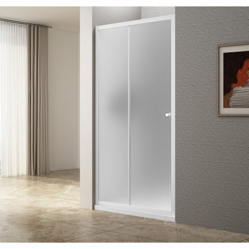 Aqualine AWS110 UGGA drzwi prysznicowe przesuwne 1100mm szkło Brick biały