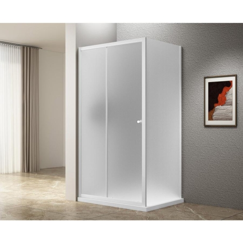 Aqualine AWS110 UGGA drzwi prysznicowe przesuwne 1100mm szkło Brick biały