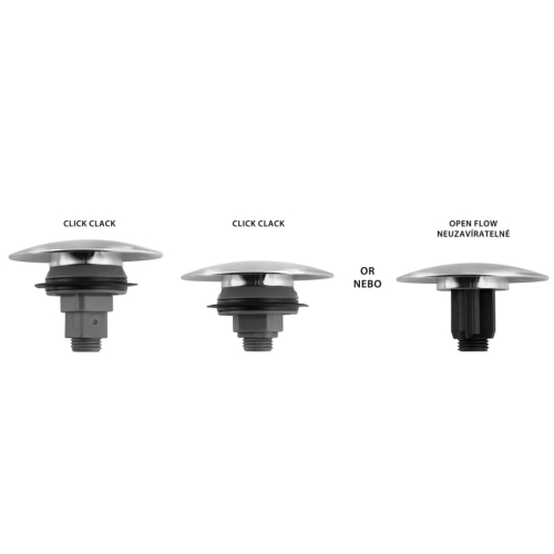 Sapho CV1110C Odplyw umywalkowy 5/4'' click-clack korek ceramiczny 5-65mm biały