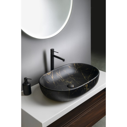 Sapho CA590PT Caleo umywalka ceramiczna nablatowa 60x42cm marmur portoro