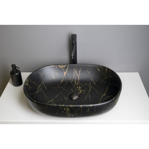 Sapho CA590PT Caleo umywalka ceramiczna nablatowa 60x42cm marmur portoro