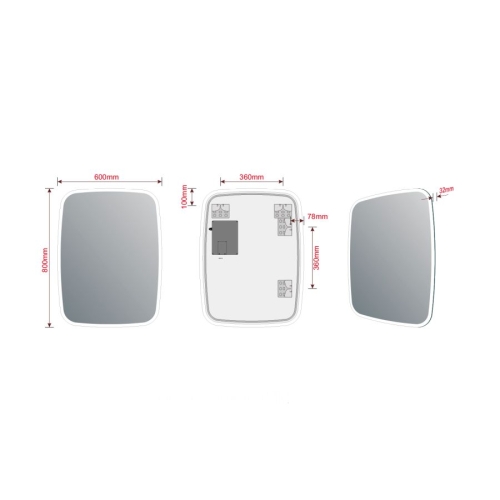 Sapho TN6080 TONG lustro z oświetleniem LED 60x80cm