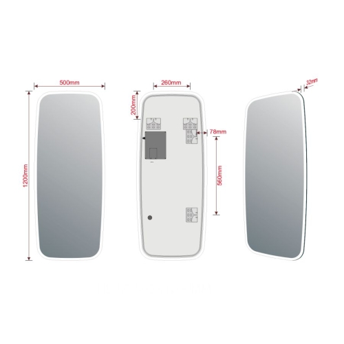Sapho TN5012 TONG lustro z oświetleniem LED 120x50cm