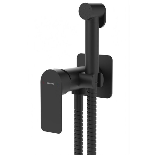Sapho XA13/15 PAX bateria bidetowa podtynkowa ze słuchawką i wężem czarny mat