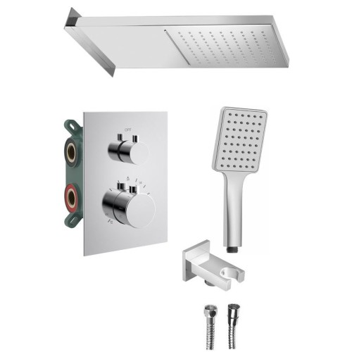 Sapho KU683-21 KIMURA zestaw prysznicowy z baterią podtynkową termostat 3 wyjścia box podtynkowy chrom