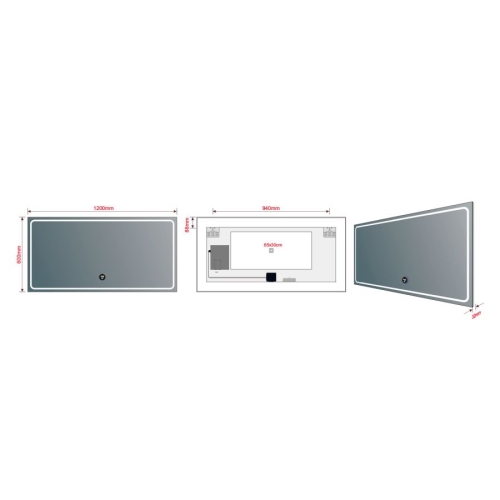 Sapho GM120K GEMINI lustro z LED oświetleniem 120x60cm inteligentne funkcje